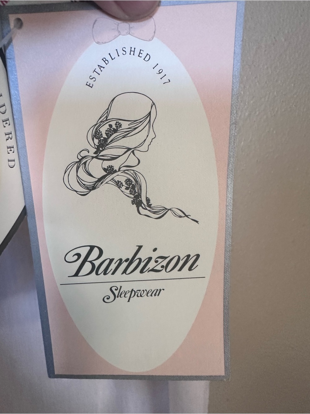 Barbizon Embroidered with Pinch Pleated Soft Pink Lace-Trim Nightgown - Picture 8 of 15